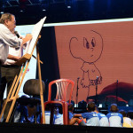 Maurício de Souza, o criador da Turma da Mônica, no 1º Salão de Leitura de São Gonçalo.