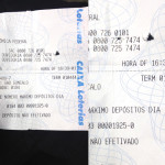 Papel da Loteria com horário que tentei fazer o pagamento