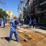 Limpeza dos tapetes de Corpus Christi
