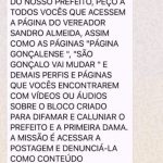 Menagem da Secretaria de Comunicação Municipal de São Gonçalo, em janeiro de 2018, sobre o bloco “Quem Manda é a Mulher”.