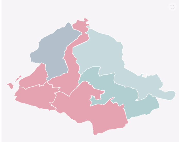 Mapa do Primeiro Turno em São Gonçalo